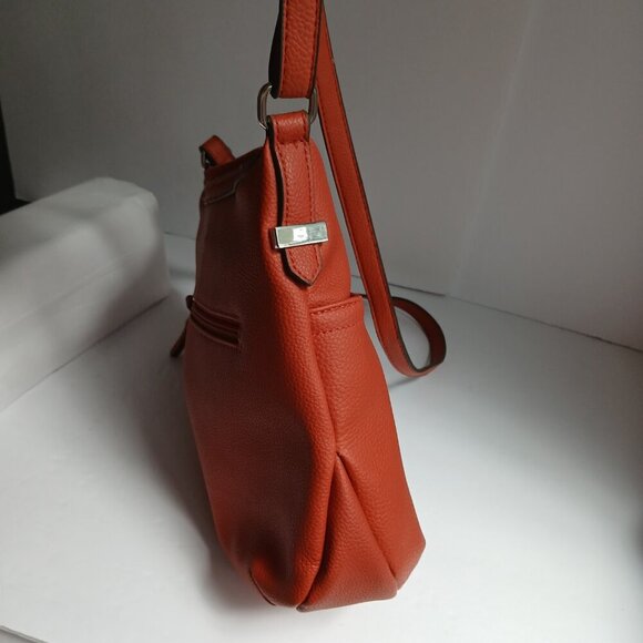 Kim Rogers Burnt Orange Adjustable Long Strap Crossbody/ Shoulder Bag - Picture 8 of 11